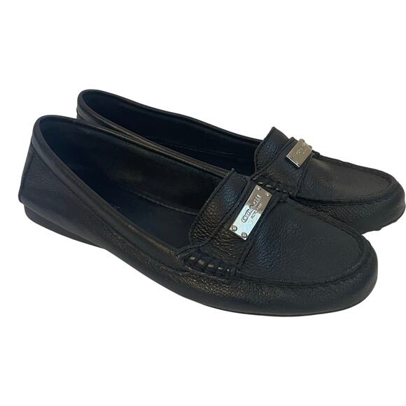 Coach Women's Black Leather Fredrica Slip-on Driving Loafers Size 8 B - Picture 1 of 15